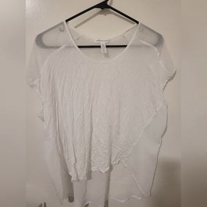 sheer back summer white shirt